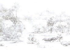 Papier peint forêt de pin aquarelle, XXL, tendance