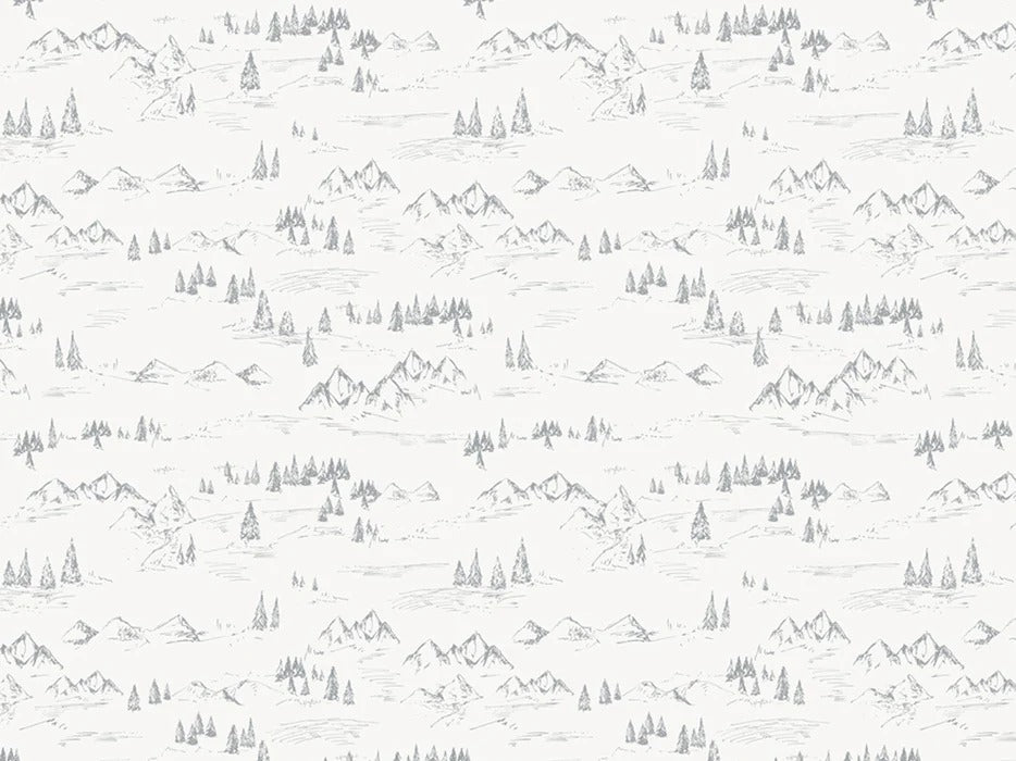Tapete Illustration Berg und Tanne
