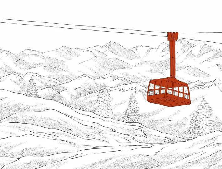 Tapete La Plagne Gondelbahn rot