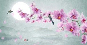 Papier peint panoramique intissé Orchidée, XXL, tendance