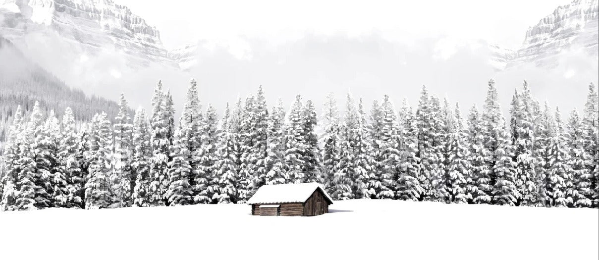 Papier peint panoramique chalet en montagne, XXL, tendance