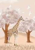 Tapete Kinderzimmer Giraffe in der Savanne