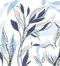 Tapete Blume Grafik blau