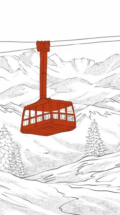 Tapete La Plagne Gondelbahn rot