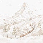 Panorama-Tapete Matterhorn Sepia