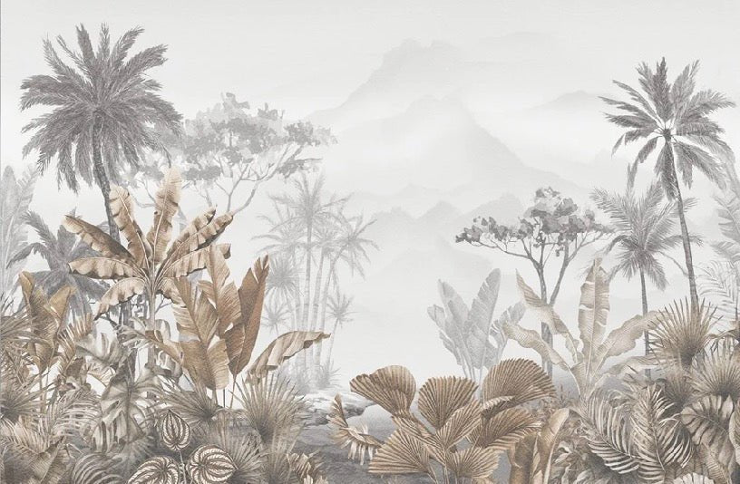 Papier peint tendance tropical sepia, XXL, tendance