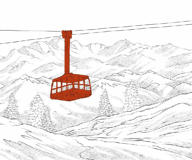 Tapete La Plagne Gondelbahn rot