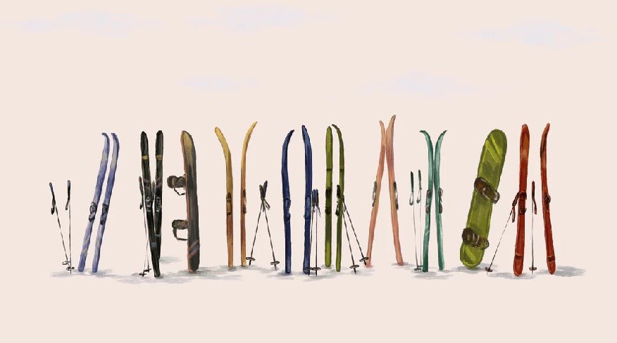 Tapete Skis bunt beige