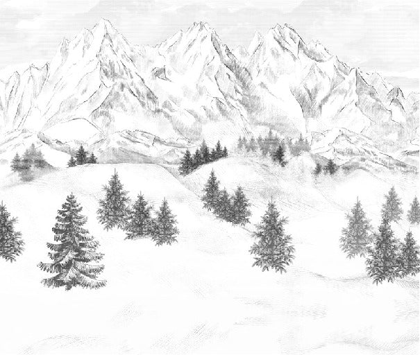 Papier peint montagne sommets de Chamonix, XXL, tendance