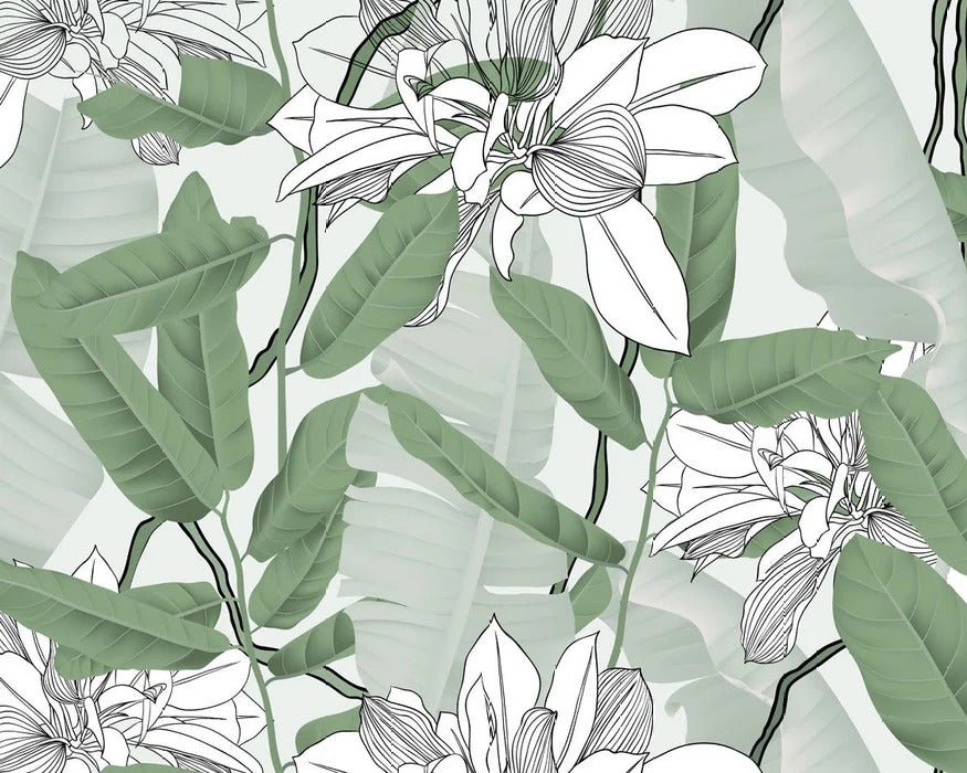 Tapete Laub Natur Grün Blume NB
