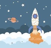 Tapete Kinderzimmer Rakete Universum Weltraum