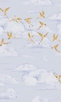 Tapete Poetische Wolke Vogel Gold