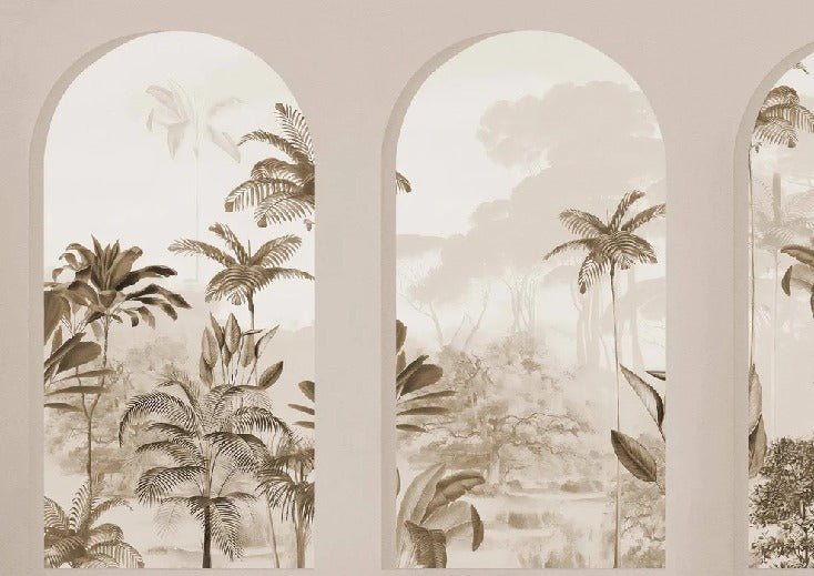 Papier peint arches luxuriantes sépia, XXL, tendance