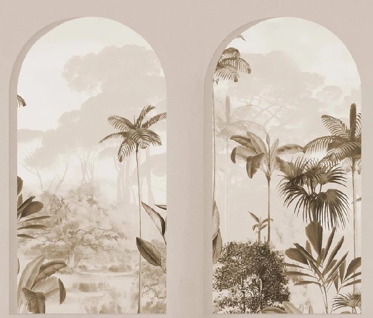 Papier peint arches luxuriantes sépia, XXL, tendance