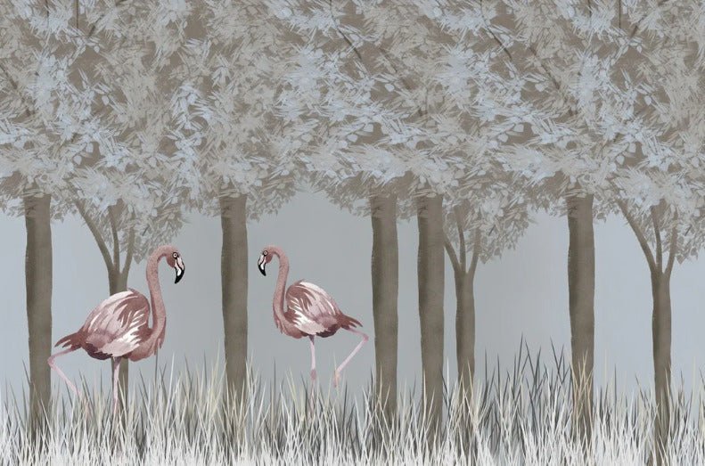 Tapete Flamingo verzaubertes Dekor