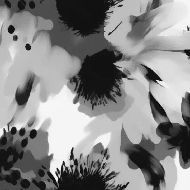 Tapete Hypnotische Blume schwarz und weiß