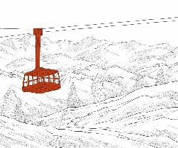 Tapete La Plagne Gondelbahn rot