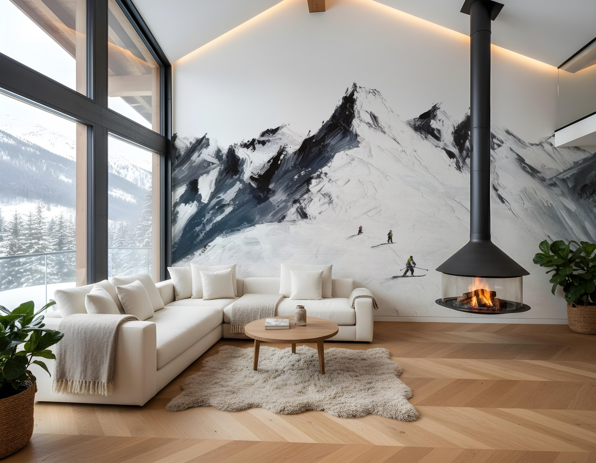 Tapete Skibergsteigen in den Bergen