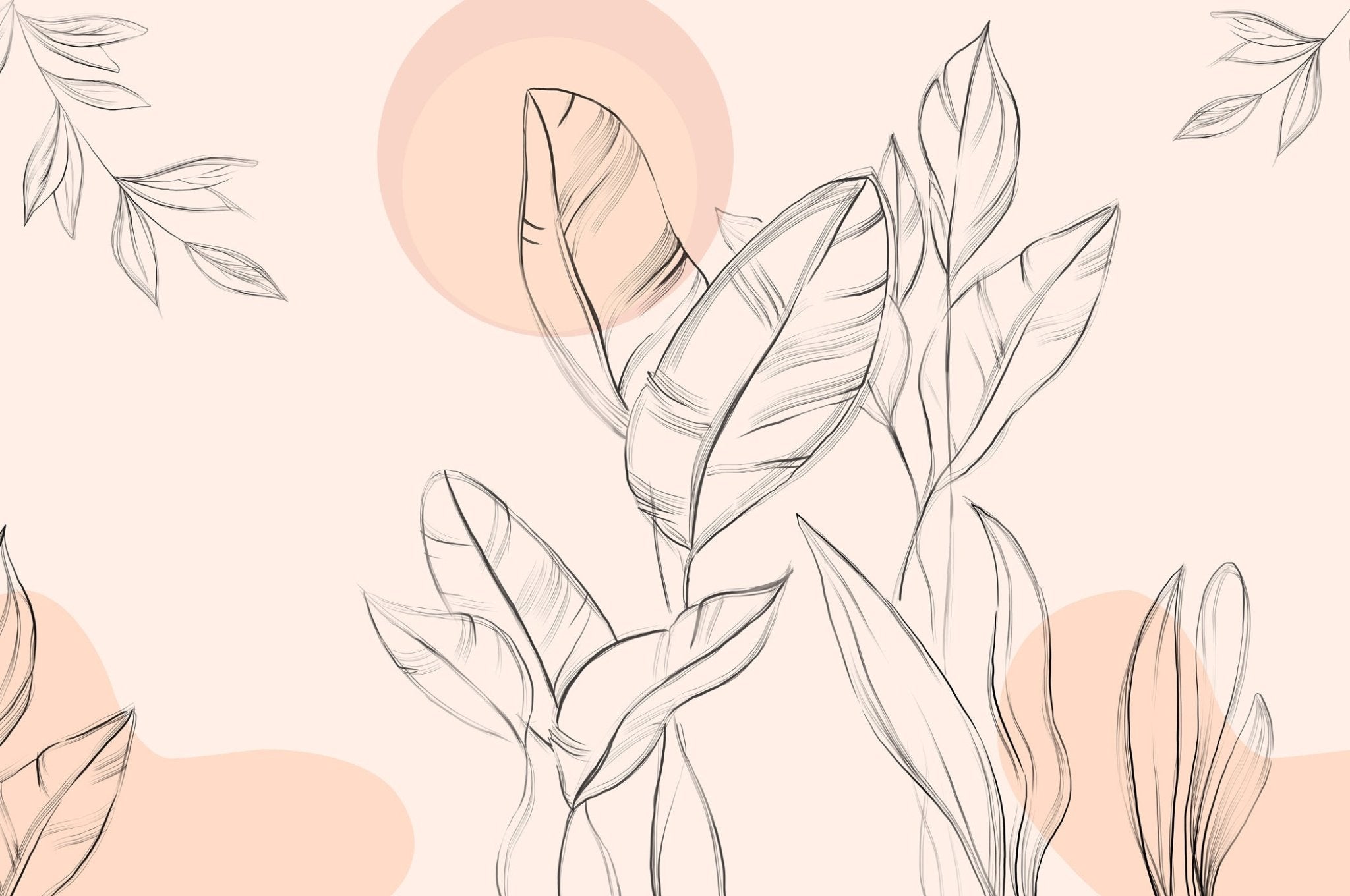 Papier peint gracieuse flore, mural concept, tendance