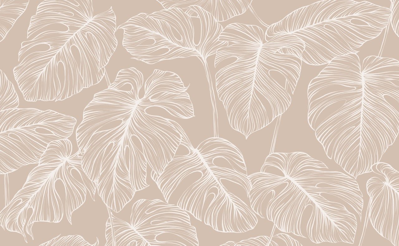 Papier peint feuille monstera sable, XXL, tendance