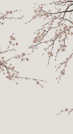 Papier peint panoramique Sakura beige - Muralconcept