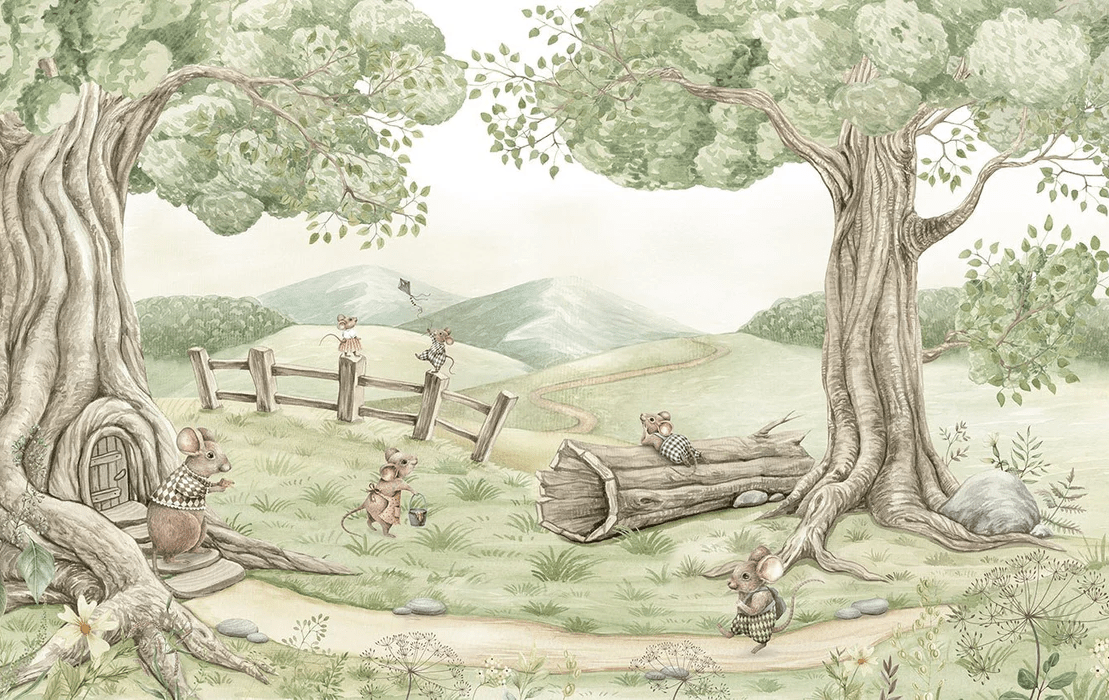 Tapete Baby Familie Maus