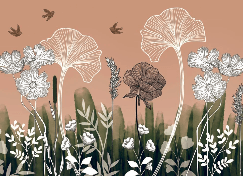 Papier peint panoramique floral addict - Muralconcept