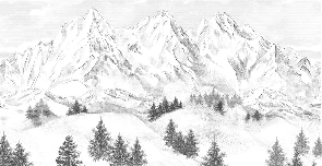 Papier peint montagne sommets de Chamonix - Muralconcept