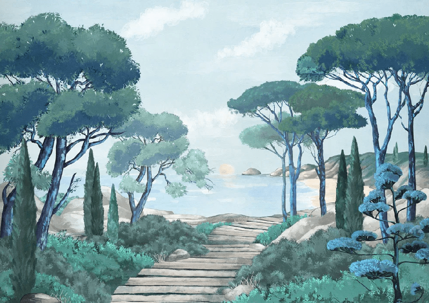 Tapete „Spaziergang in den Calanques“