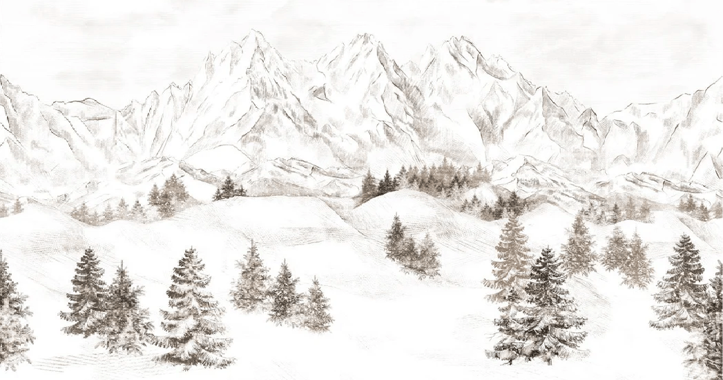 Papier peint montagne massif des Alpes - Muralconcept