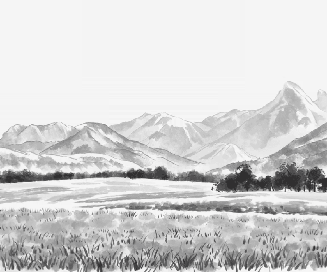 Papier peint panoramique les Mémises – Vue alpine d’exception en noir et blanc - Muralconcept