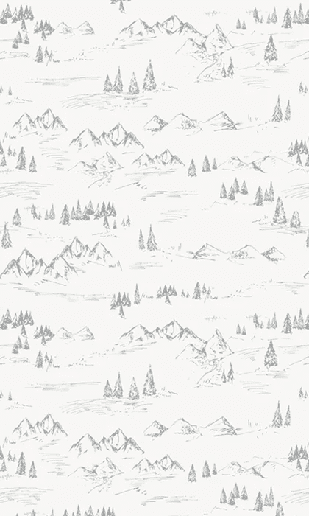 Papier peint illustration montagne et sapin - Muralconcept