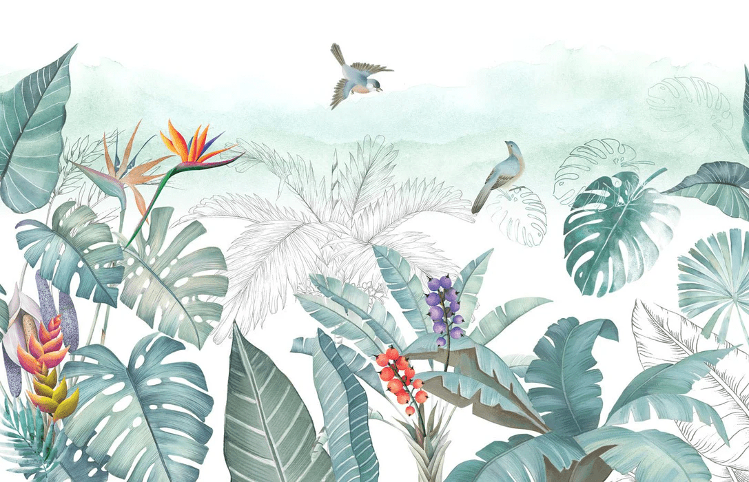 Papier peint Végétal & Bird Prestige, XXL, tendance