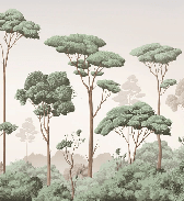 Papier peint brise légère pinède - Muralconcept