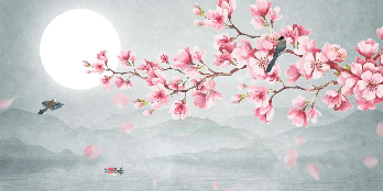 Poetic cherry blossom wallpaper - Muralconcept