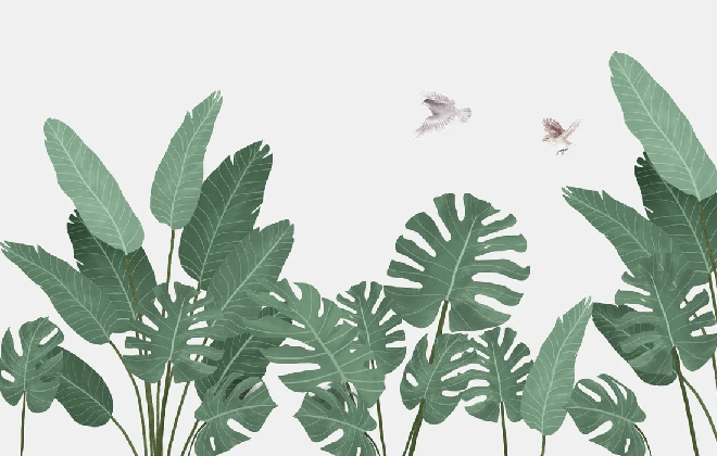 Papier peint jungle essence bananier - Muralconcept