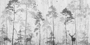 Nostalgic Forest toilet wallpaper - Muralconcept