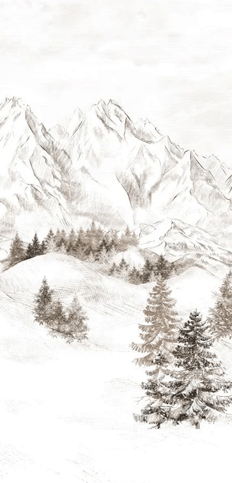 Papier peint montagne massif des Alpes - Muralconcept