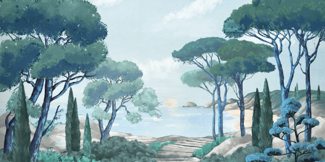 Papier peint balade dans les calanques - Muralconcept