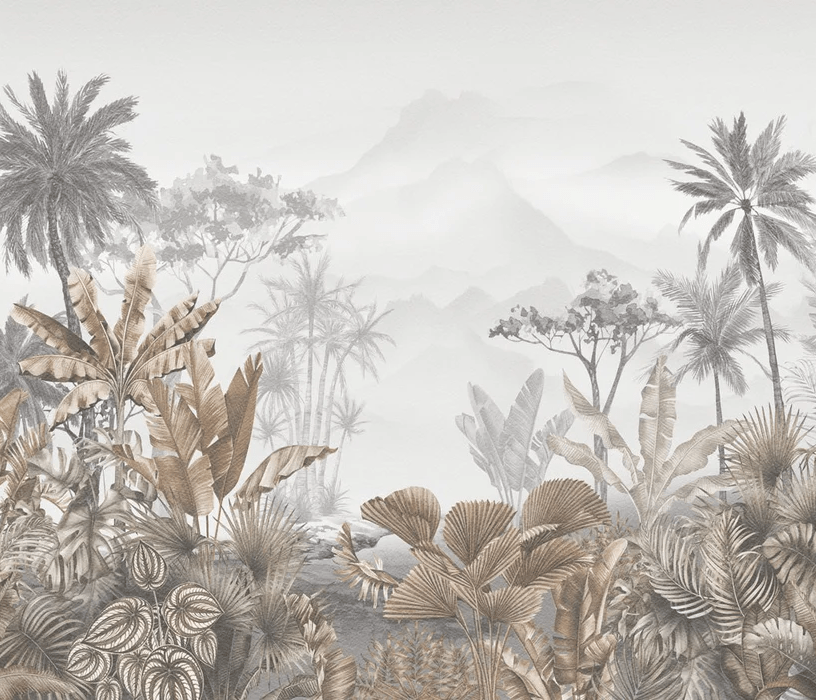 Papier peint tendance tropical sepia - Muralconcept