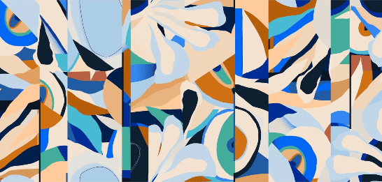 Papier peint abstrait vibrant - Muralconcept