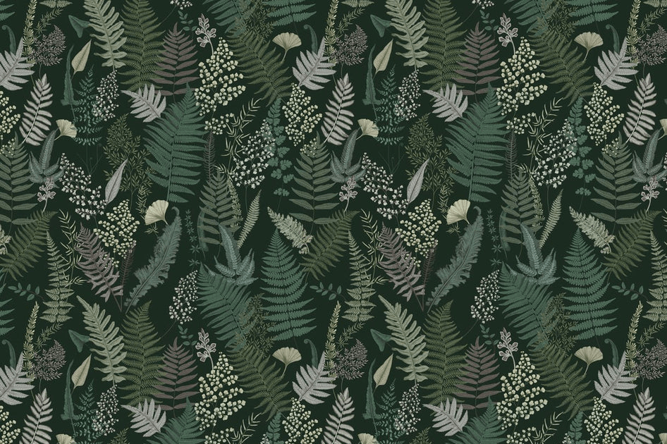 Papier peint feuille dense vert, XXL, tendance