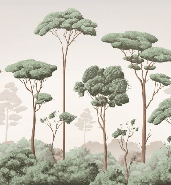 Tapete „Leichter Wind im Pinienwald“