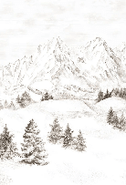 Papier peint montagne massif des Alpes - Muralconcept