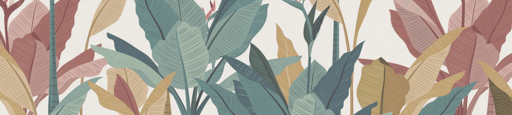 Papier peint panoramique jungle colorée, XXL, tendance