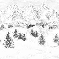 Papier peint montagne sommets de Chamonix - Muralconcept