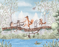 Papier peint enfant - Aventure animale - Muralconcept