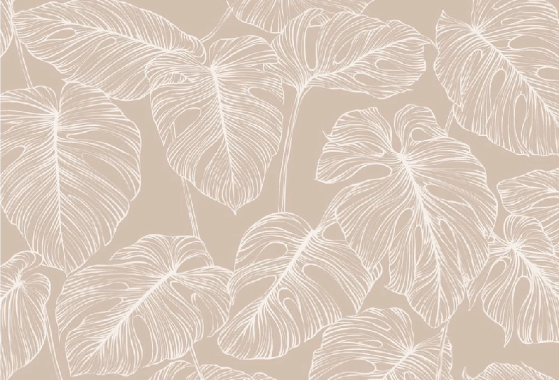 Papier peint feuille monstera sable - Muralconcept