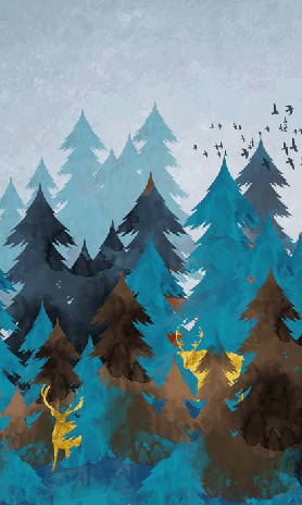 Papier peint Forêt Abstrait Inspirante - Muralconcept