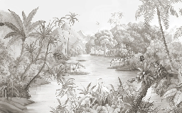 Papier peint panoramique jungle pittoresque, XXL, tendance